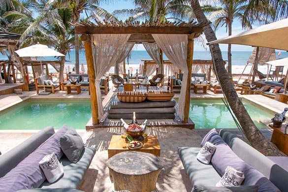 Oceanfront restaurant and beach club reservations in Tulum