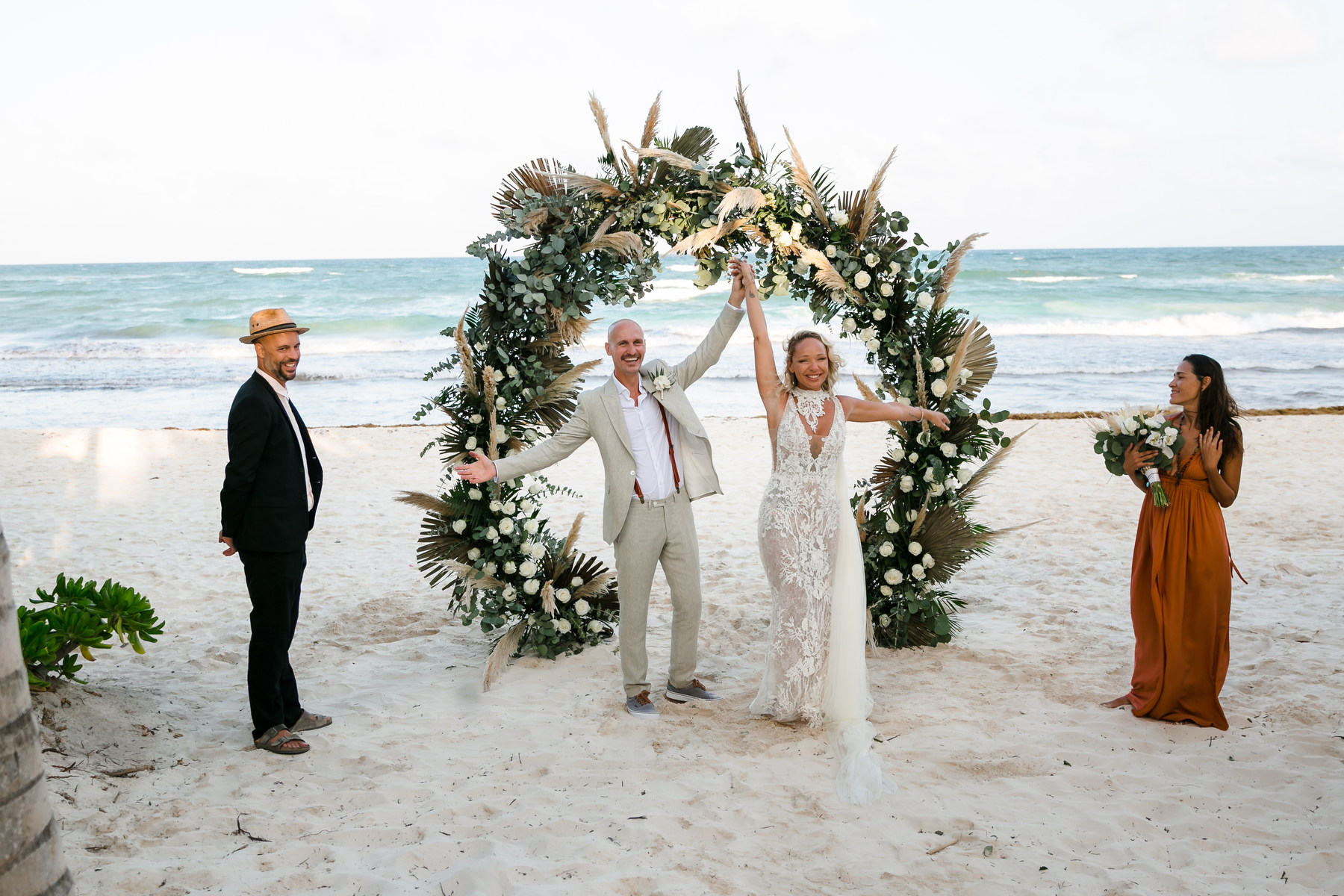 Intimate wedding and elopement ceremony organized in Tulum, Mexico